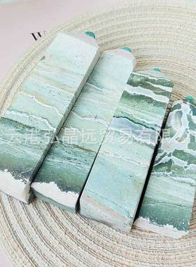 热销弘晶远水晶 天然三彩玉水晶柱条纹玛瑙四棱柱 大柱水晶单尖柱