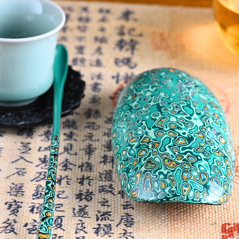 热销百家论檀批发大漆茶则非遗大漆茶具文化茶道配件纯手工制作茶