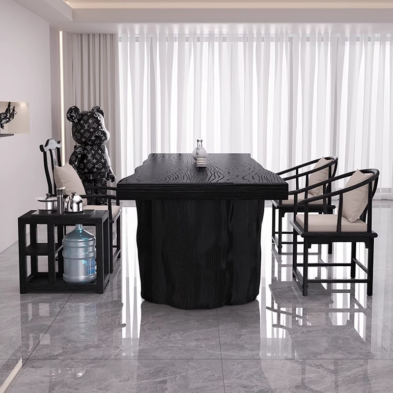 侘寂风实木家用客厅办公室茶桌茶台禅意工作台办公桌简约泡茶桌子