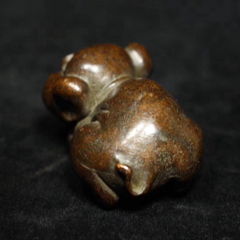 古玩文玩收藏茶几装饰茶宠手工铜器红铜紫铜小摆件生肖猪大猪