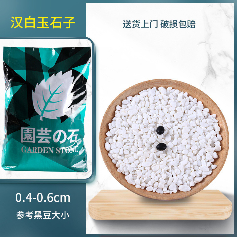 C犕150斤白石子砾石白色鹅卵石庭院铺地阳台造景石子花园露营小白