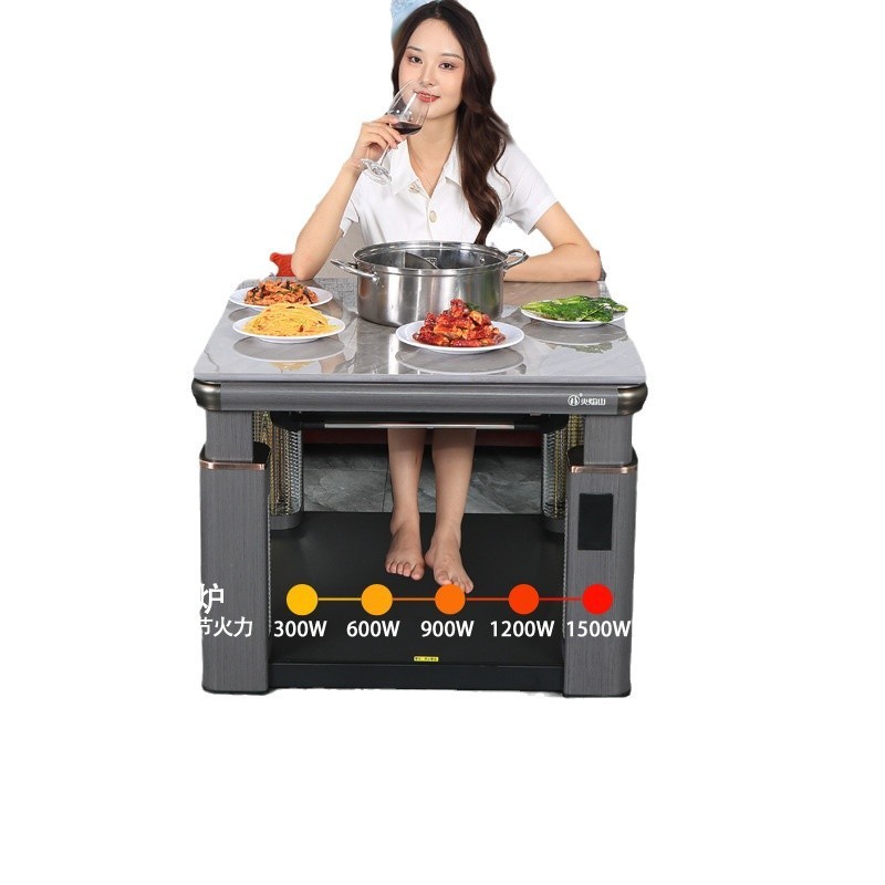 热销火焰山新款电暖桌取暖桌家用烤火炉正方形烤火桌电暖炉电取暖