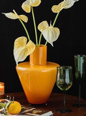 批发插花设计感高品质玻璃花瓶小众客厅轻奢摆件软装现代北欧风