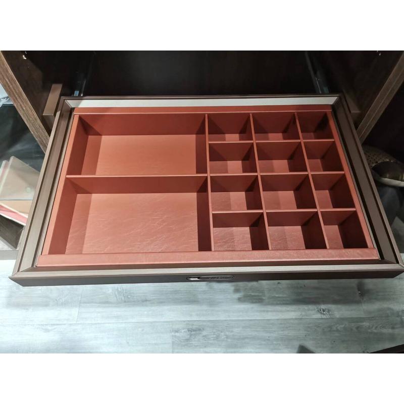 衣柜推拉裤架阻尼缓冲首饰盒多功能裤抽格子抽伸缩皮革拉篮收纳蓝