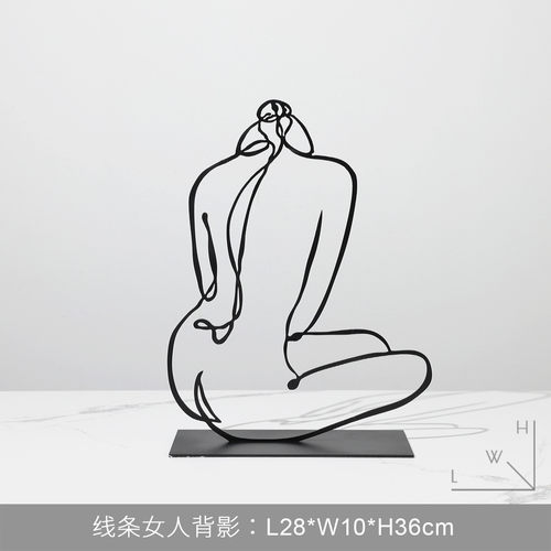 现代家居北欧抽象铁艺人物艺术摆件工艺品网红民宿风软装桌面饰品