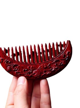 木梳雕刻木梳缠枝花之恋防静电美发紫檀木经络梳养发护发古风木梳