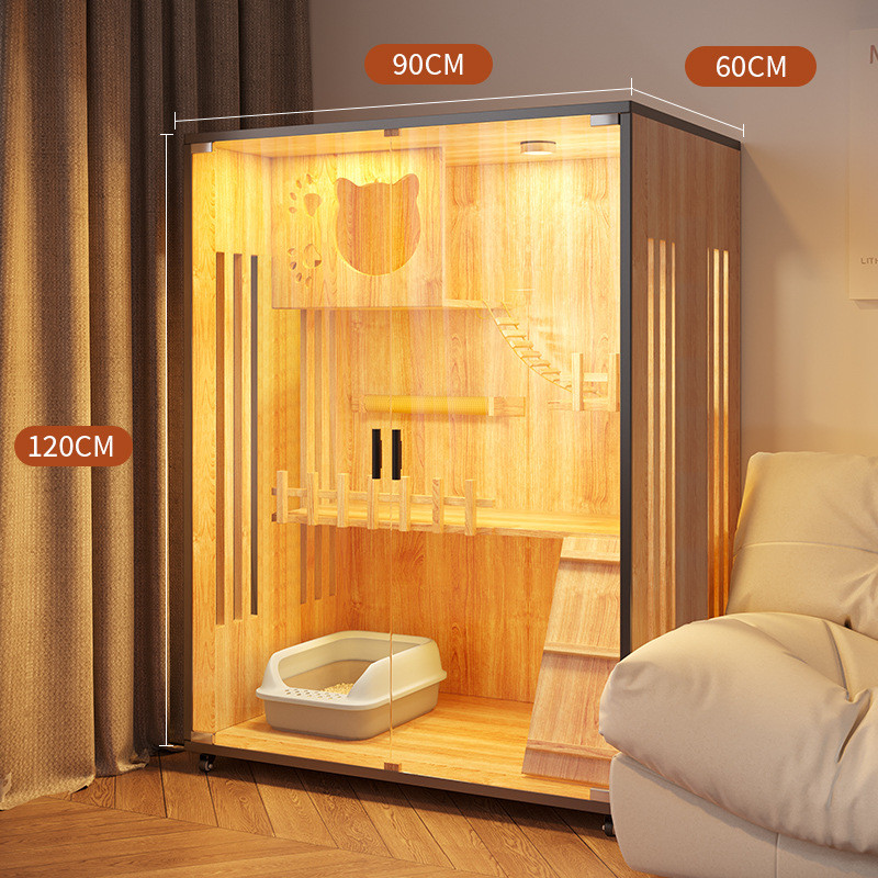 木质猫别墅猫笼猫柜子超大猫笼子猫窝二三层宠物柜猫咪房子猫舍柜