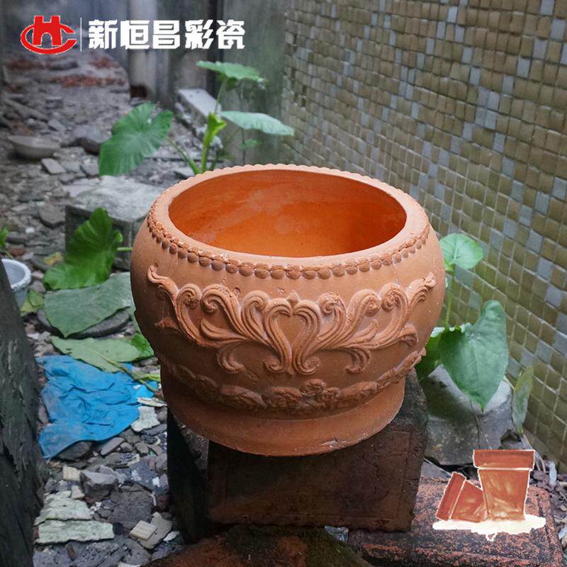 粗陶手压陶花盆红陶陶瓷月季蝴蝶兰花玫瑰草红陶矮景观欧月2018