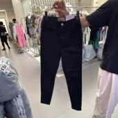 高腰显瘦紧身牛仔靴裤 女新款 darimi黑色小脚铅笔裤 韩国东大门代购