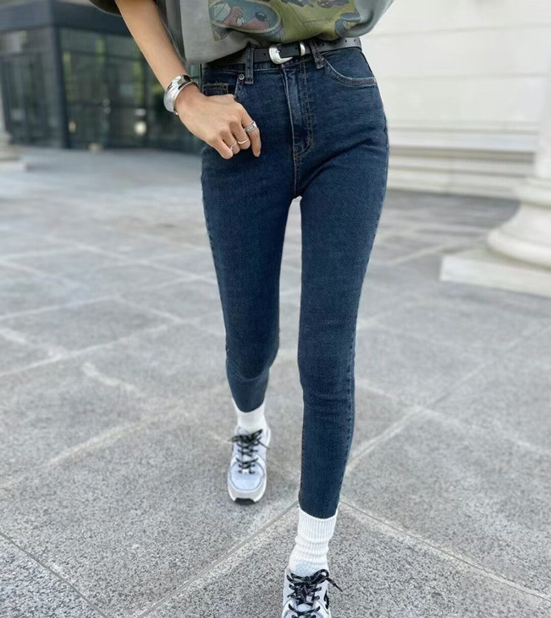 小脚铅笔裤长裤水洗牛仔裤2023秋