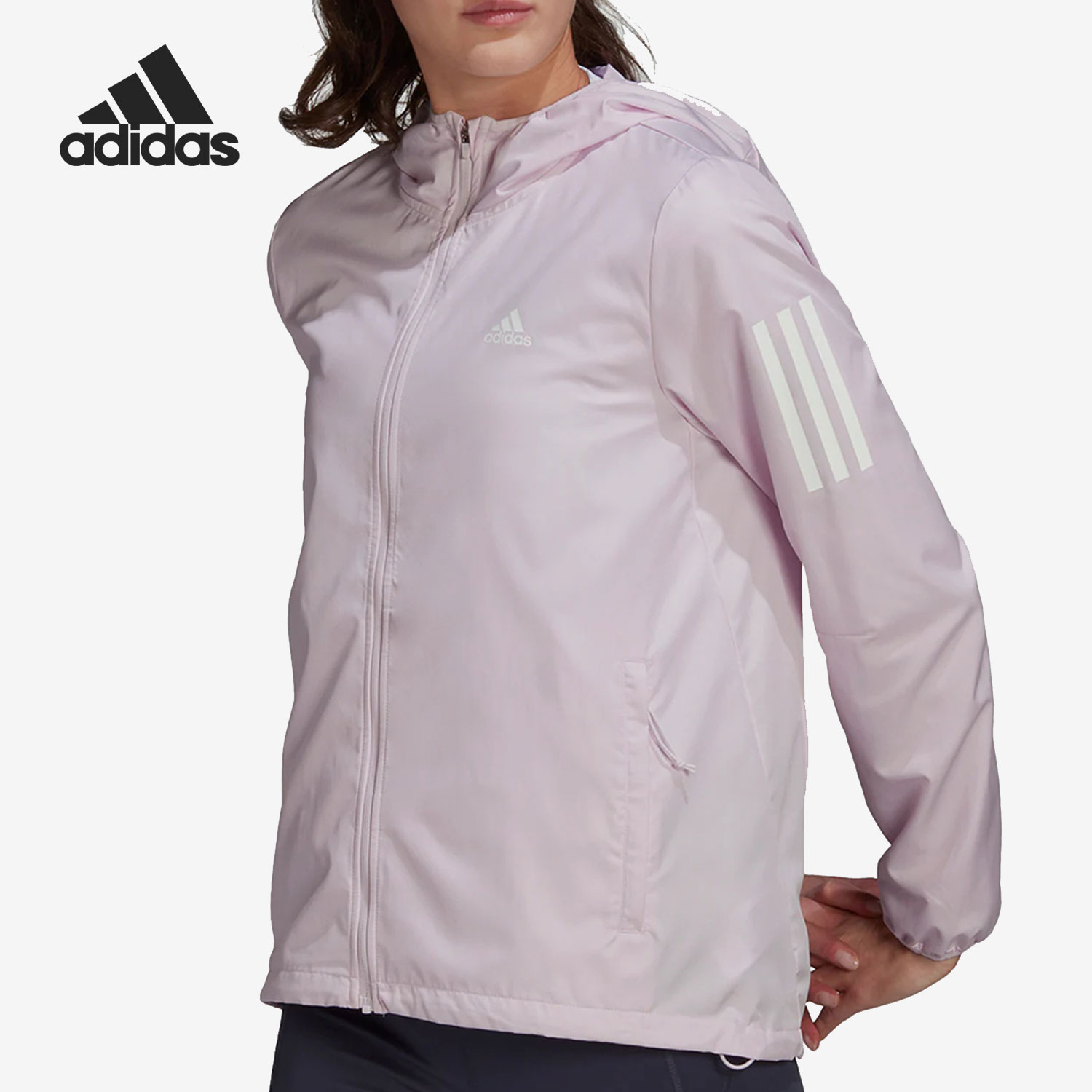 Adidas/阿迪达斯正品女子舒适连帽运动休闲夹克外套 HB9370