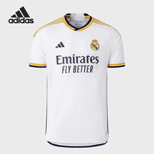 Adidas/阿迪达斯正品皇马球员版主场足球男子运动短袖IA5139