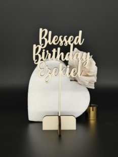 儿童生日蛋糕装饰木质名字牌定制宝宝生日宴周岁宴甜品台摆件