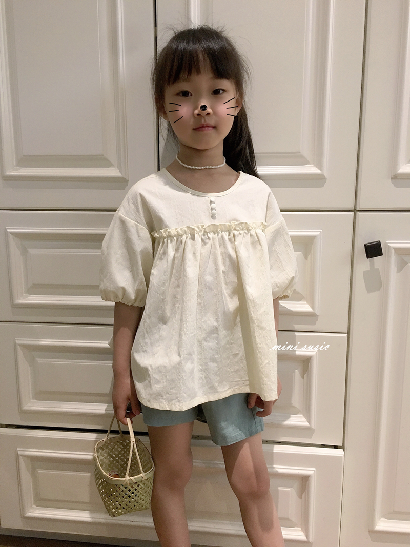 90-150日系女童纯棉单层花纹面料娃娃衫 上衣