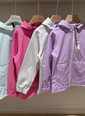 4-18中大童四色内里薄绒连帽户外机能徒步爬山挡风防水外套