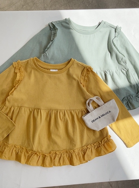 包邮1-8澳女童纯棉长袖娃娃衫T恤