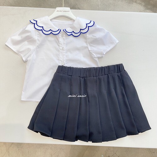 女童黑色百褶防走光半裙