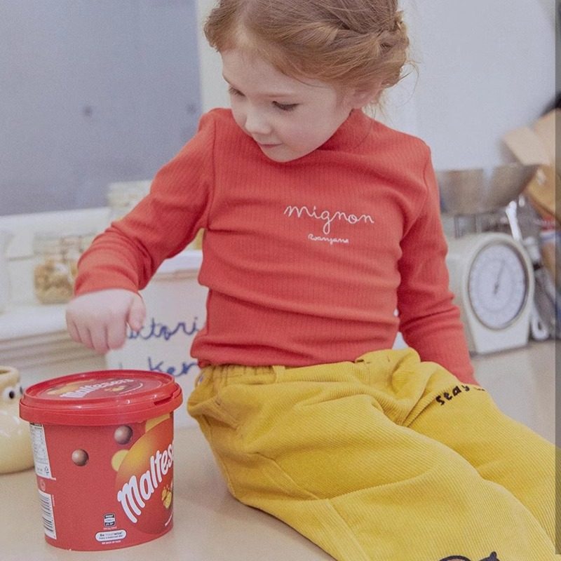 100-145韩系潮童RJ红色刺绣字母半高领坑条打底衫长袖T恤,童装/婴儿装/亲子装,T恤,淘宝优惠券,粉丝福利购,淘宝优惠卷