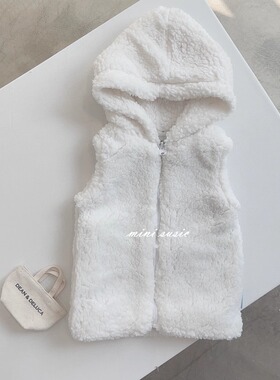 特价（原69）包邮2-14minisusic欧美女童双面穿毛绒绒马甲背心