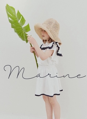 自留100-145韩系潮童RJ木耳边拼色字母宽松T恤+半裙（分开拍）