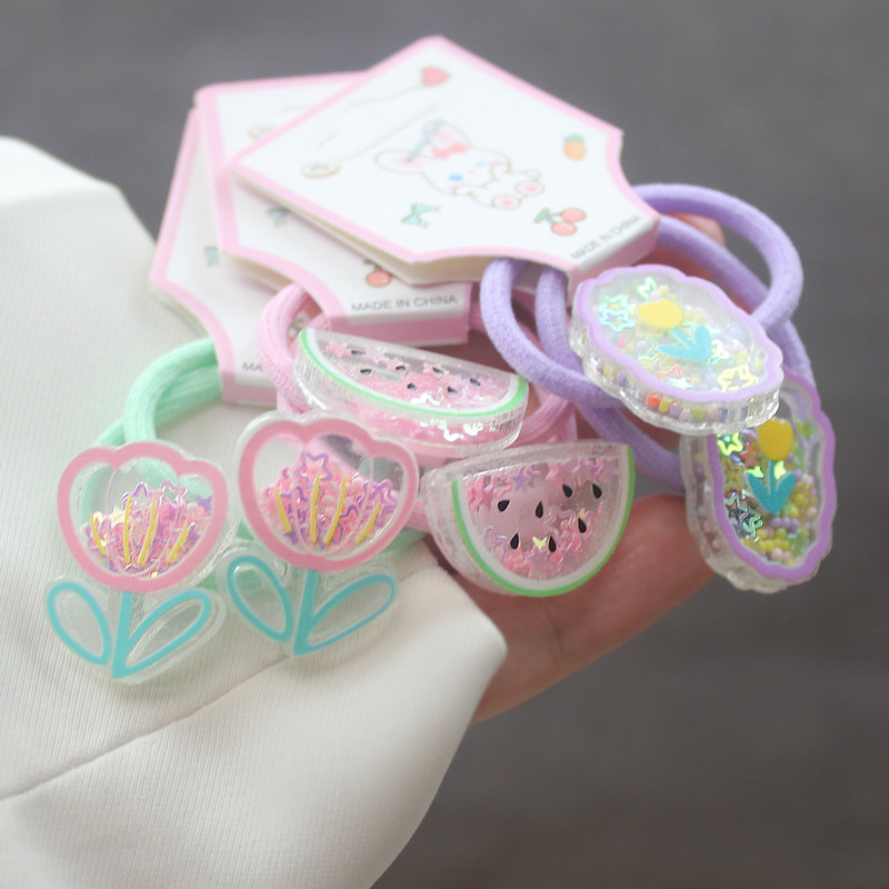 卡通小号流沙儿童女童发绳发圈高弹力不伤发橡皮筋头绳发饰西瓜,童装/婴儿装/亲子装,发饰,淘宝优惠券,粉丝福利购,淘宝优惠卷