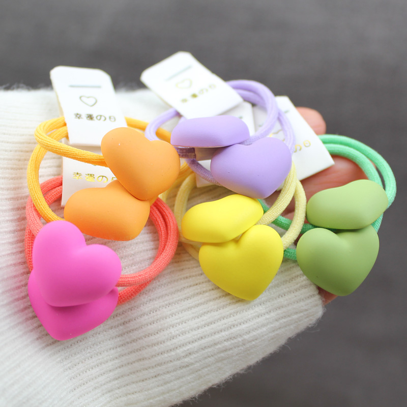 糖果色爱心可爱儿童宝宝发圈高弹力不伤发小号发绳小女孩头绳发饰