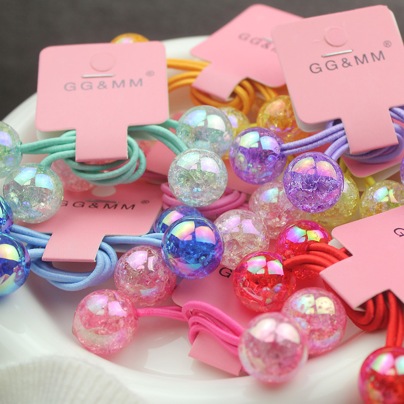 韩版女孩闪亮双头珠发绳