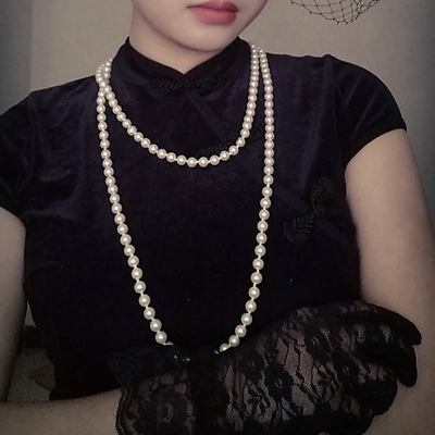 宫佩【COCOa小苏】贝壳珠毛衣链长款天然淡水项链