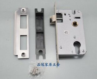 标准大50不锈钢房门锁体双舌锁50x45锁胆锁具锁芯面板执手重弹簧
