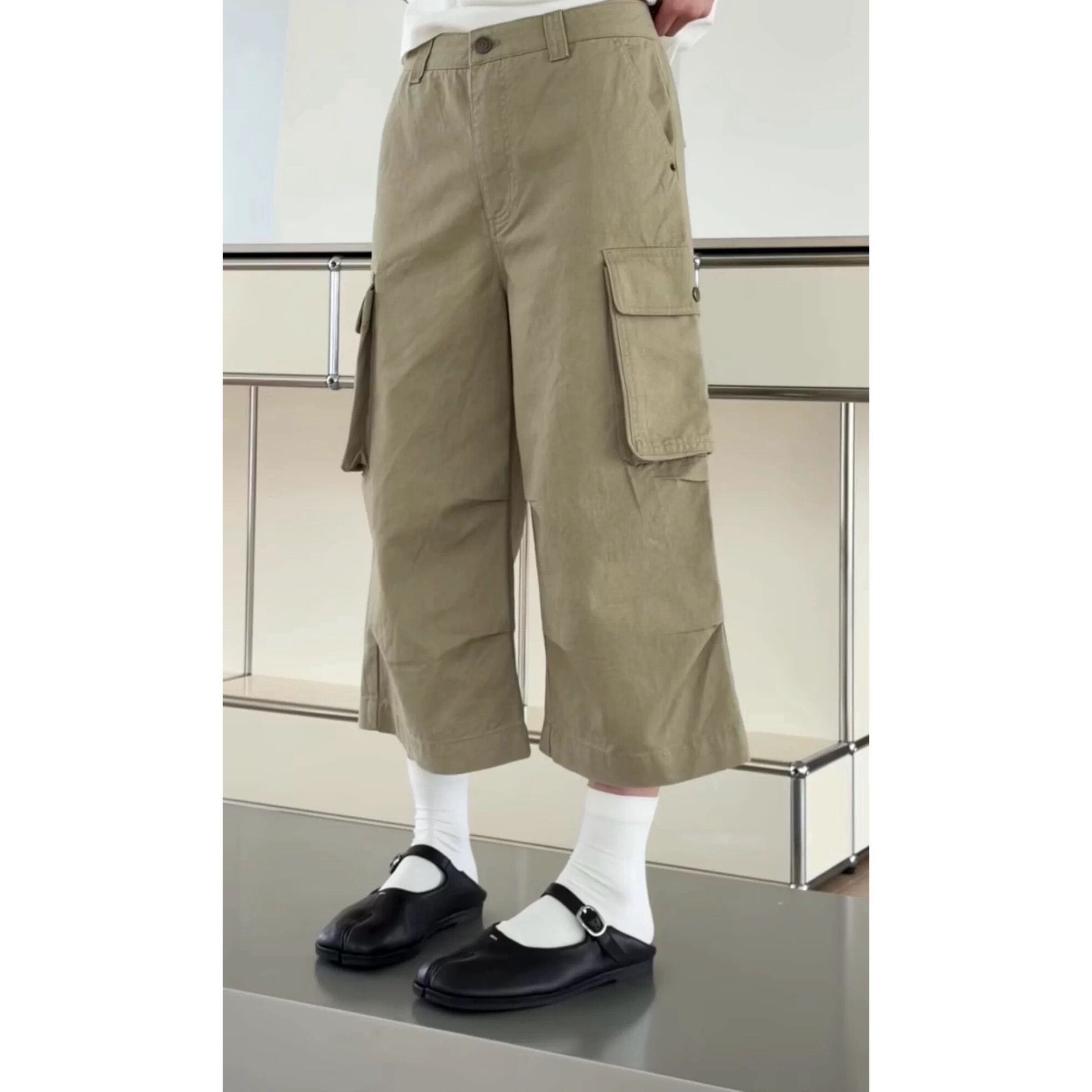 诗歌兰女装2026春款 16136七分潮流设计感美式休闲裤口袋工装裤