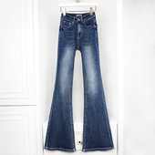 2025新款 微喇叭牛仔女裤 柔软面料垂感大喇叭裤 后袋盖提臀显瘦修身