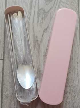 韩式创意不锈钢旅行便携式餐具套装学生三件套长柄勺子叉子筷子盒