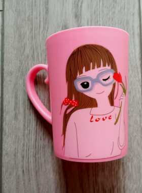 可爱女生塑料卡通水杯漱口杯