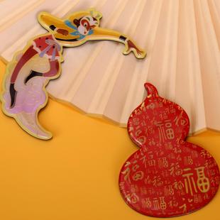 大闹天宫冰箱贴木质滴胶孙悟空七十二变创意设计可互动晋祠冰箱贴