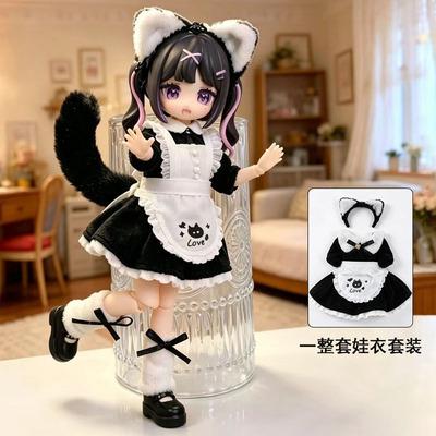 OB11/BJD女仆装猫耳尾巴娃衣