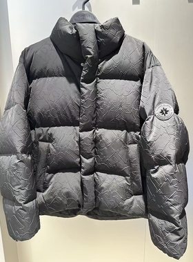 B1ACE4448 太平鸟男装冬季新款时尚宽松休闲纯色暗纹羽绒服外套潮