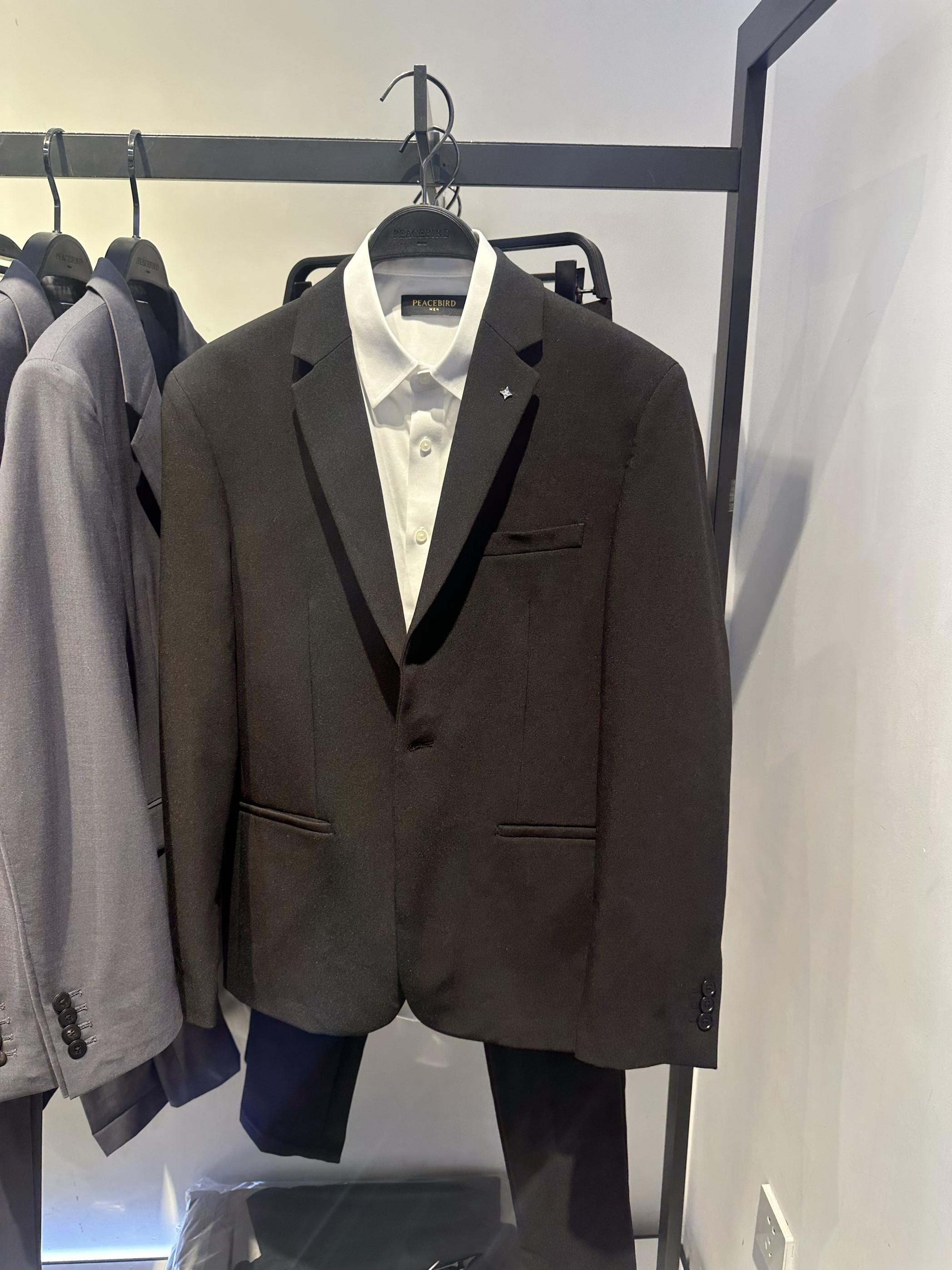 B1GAE1X10 太平鸟男装2024春季新款黑色时尚休闲商务百搭直筒西裤