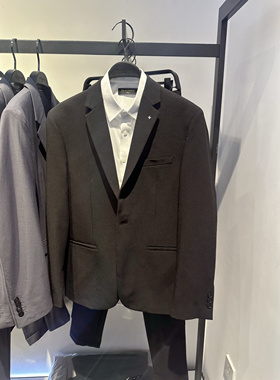 B1GAE1X10 太平鸟男装2024春季新款黑色时尚休闲商务百搭直筒西裤