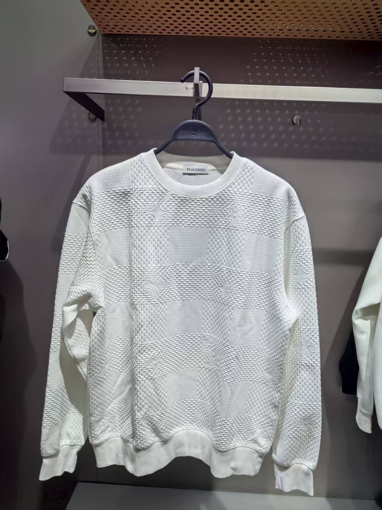 B1CRE4251 太平鸟男装秋冬新款时尚休闲宽松百搭白色套头圆领卫衣