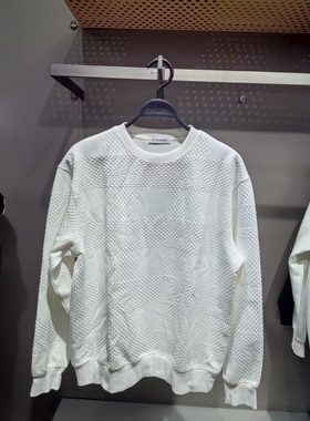 B1CRE4251 太平鸟男装秋冬新款时尚休闲宽松百搭白色套头圆领卫衣