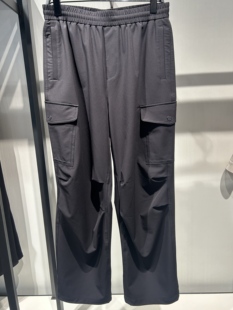 B2GLF3228 太平鸟男装2025年秋季新款黑色工装大口袋休闲直筒长裤