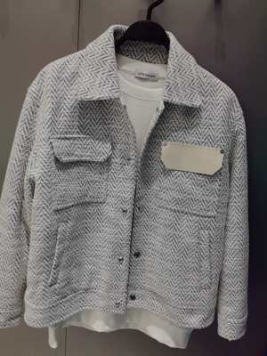 B1BCF1208 太平鸟男装春季新款落肩宽松休闲小香风翻领夹克外套潮