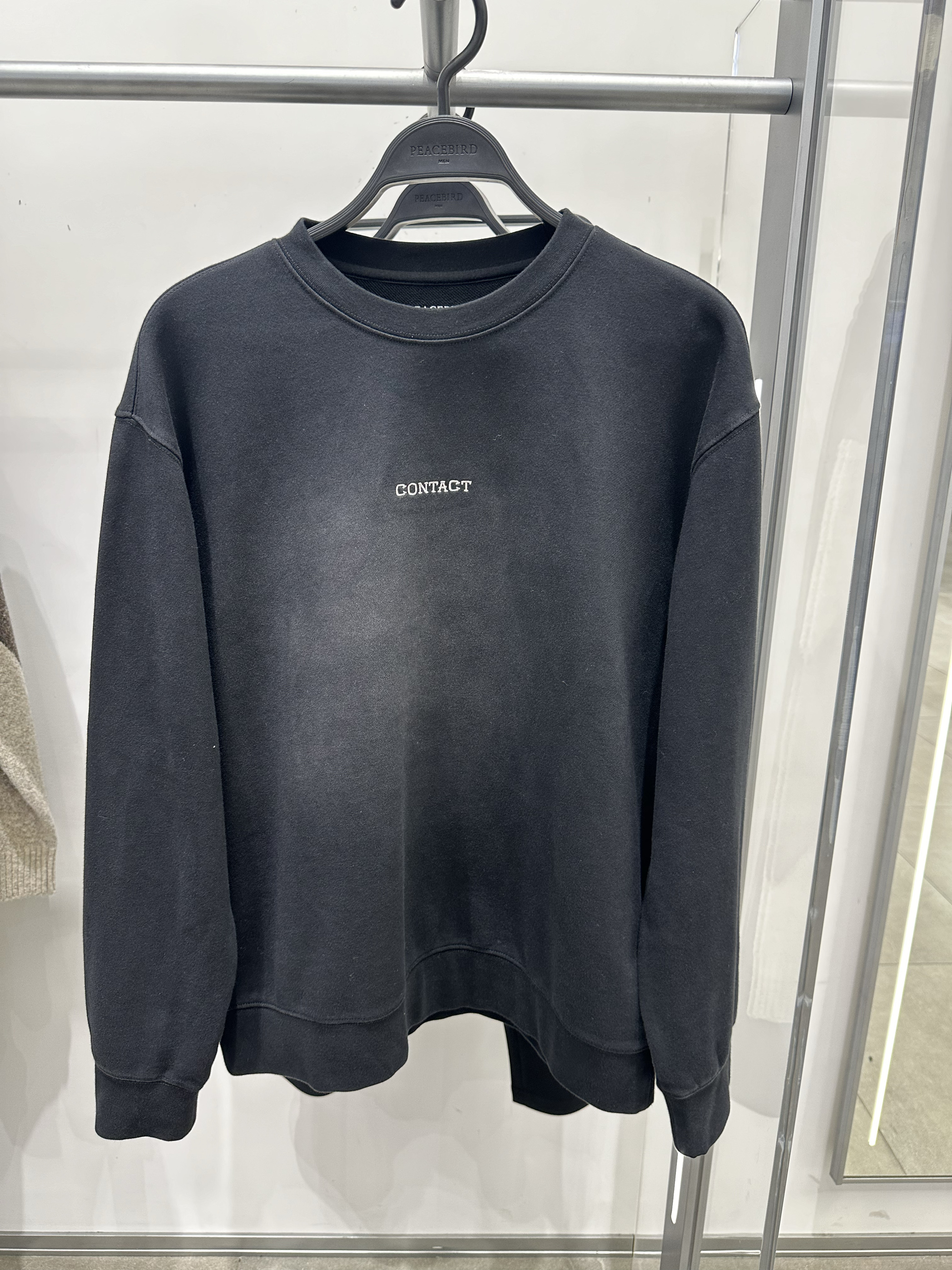 B2CRE4181 太平鸟男装2024年冬季新款休闲宽松圆领纯棉长袖卫衣潮