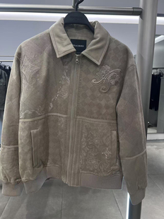 B1BCE4216 太平鸟男装2024年冬季新款时尚休闲刺绣加棉夹克外套特