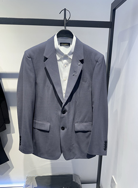 B1BAE1X07 太平鸟男装春季新款灰色时尚修身商务休闲西装套装外套