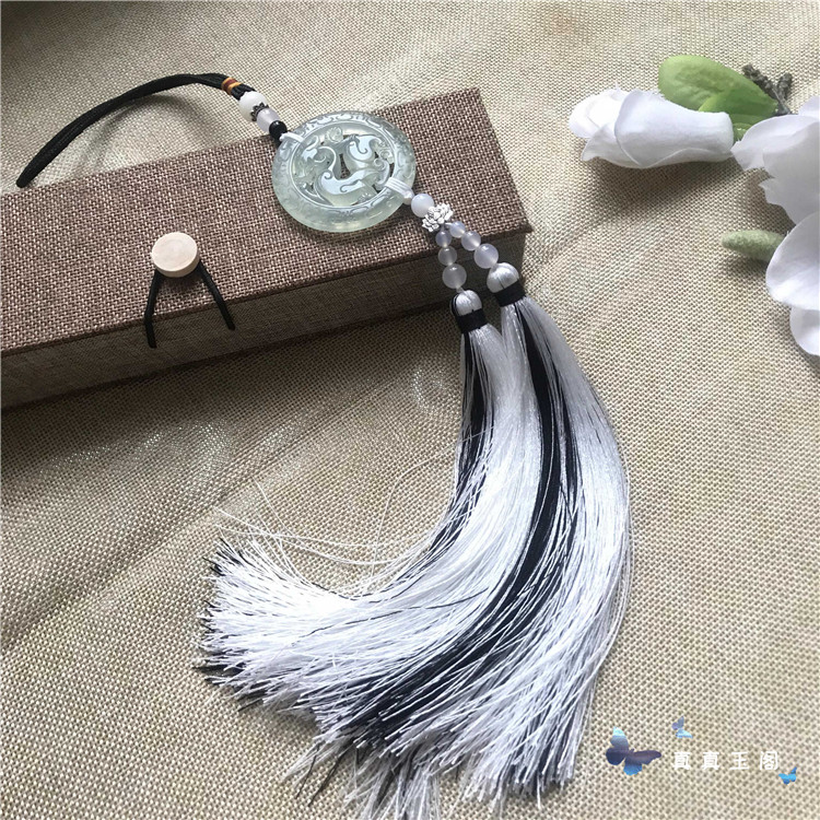 中国风原创古风玉佩岫玉仿古龙流苏挂件汉服禁歩腰佩古装压襟配饰