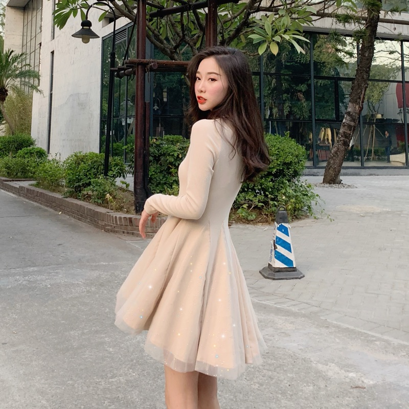 法式初恋桔梗仙女小黑裙