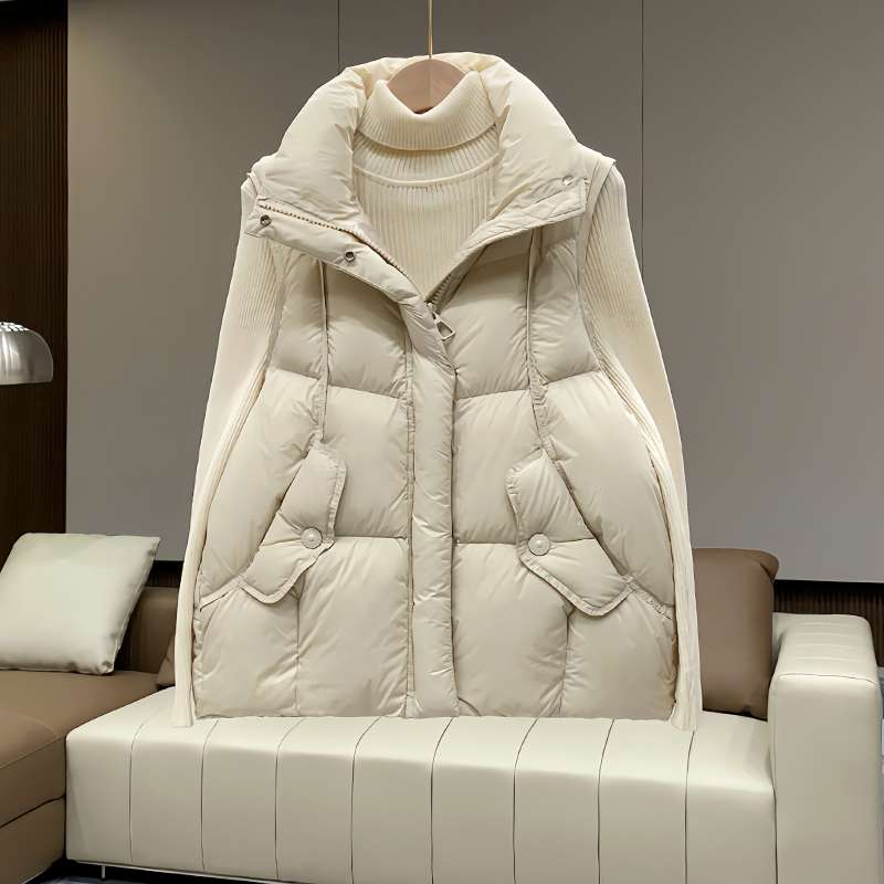 羽绒马甲女秋冬宽松立领轻薄