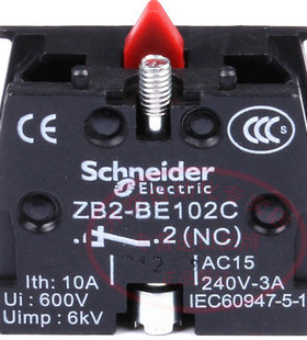 正品施耐德XB2B常闭触点ZB2BE102C ZB2-BE102C NC按钮开关触头10A