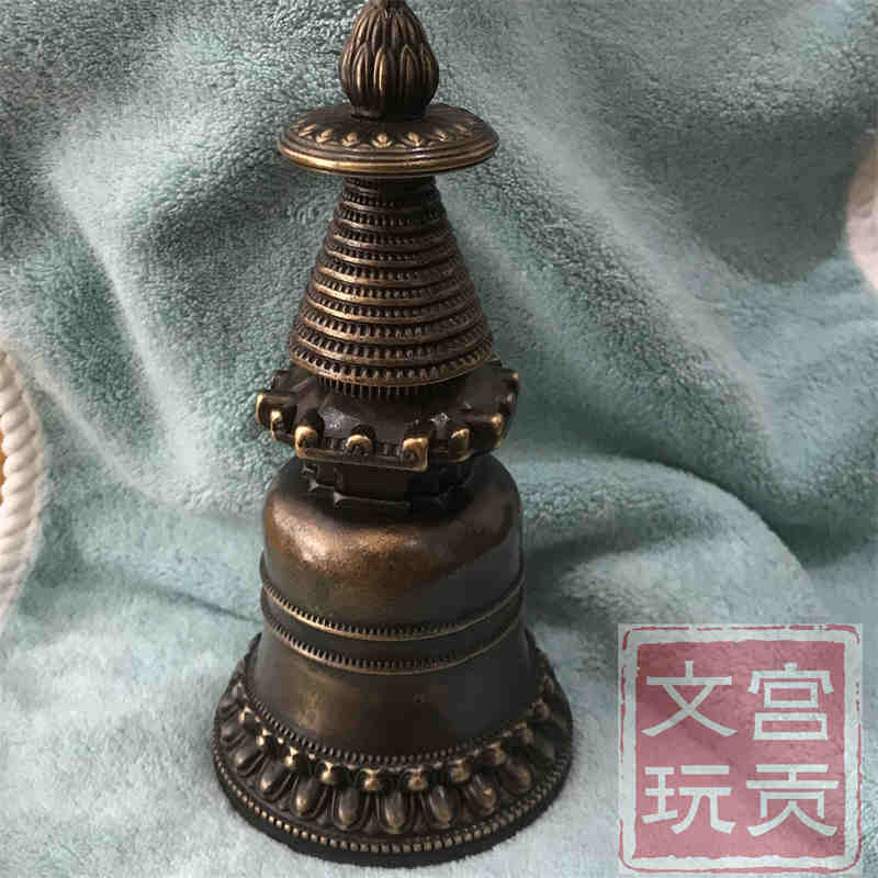 宫贡复刻嘎当塔西藏舍利塔佛塔摆件民族菩提宝塔纯铜复古噶当塔